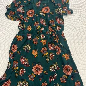 Charming Charlie Green Floral Midi Dress